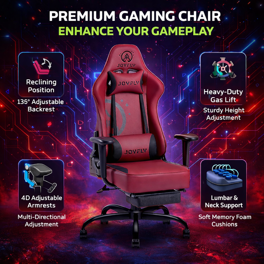 Khaatie Joyfly Series Gaming Chair with Reclining Backrest, 4D Armrests & Lumbar Support