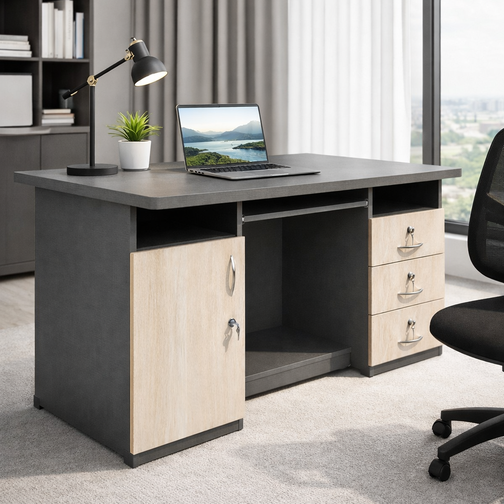 Khaatie Office Table 5x2.5 | Premium Workstation | Study and Office Table | 30 Inches Height | Khaatie Office Furniture