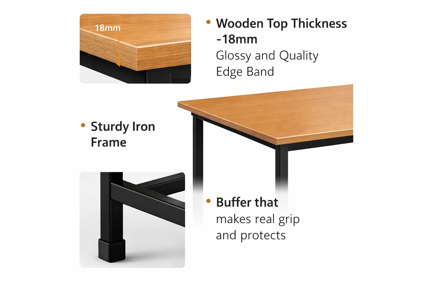 Khaatie Heavy Duty Study & Office Table – 36 x 24 x 30 Inches